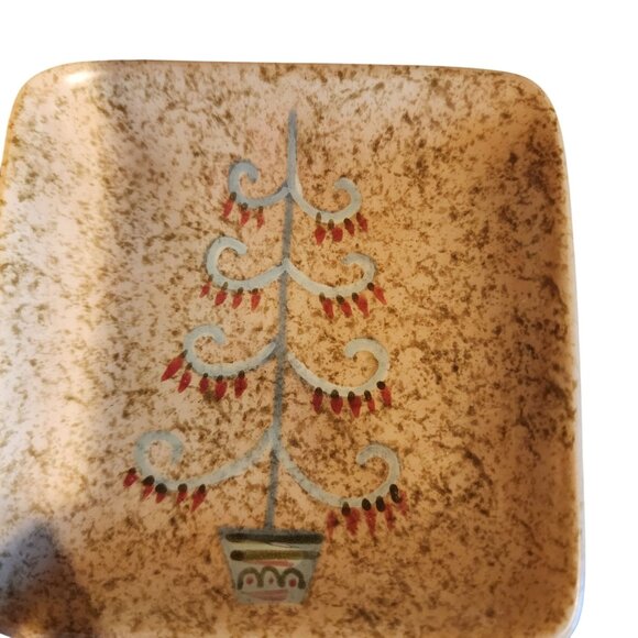 Pfaltzgraff Holiday Spice Square Tapas Plates Snack 4-1/8" set of 4 - Picture 2 of 5